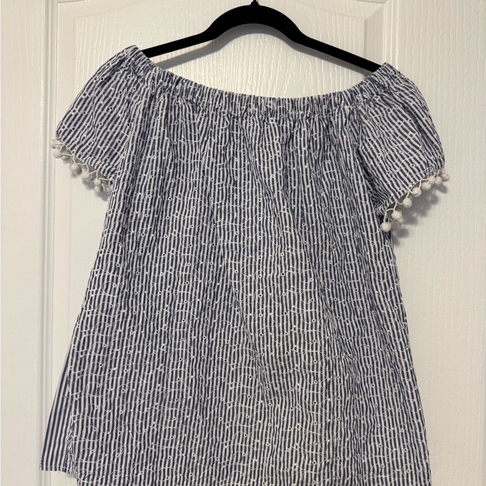 Grand & Greene Navy and White Patterned Blouse